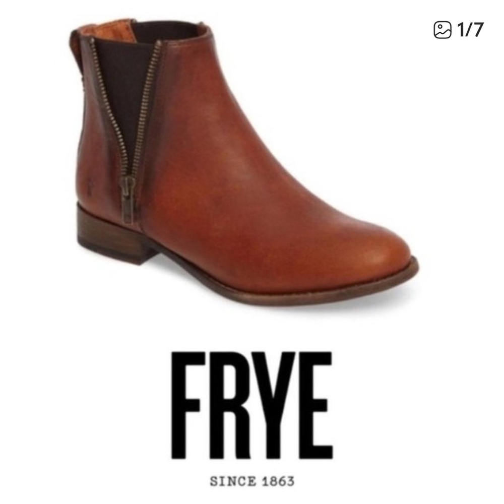Frye Carly Chelsea brown Leather ankle boots size 8 b women Booties